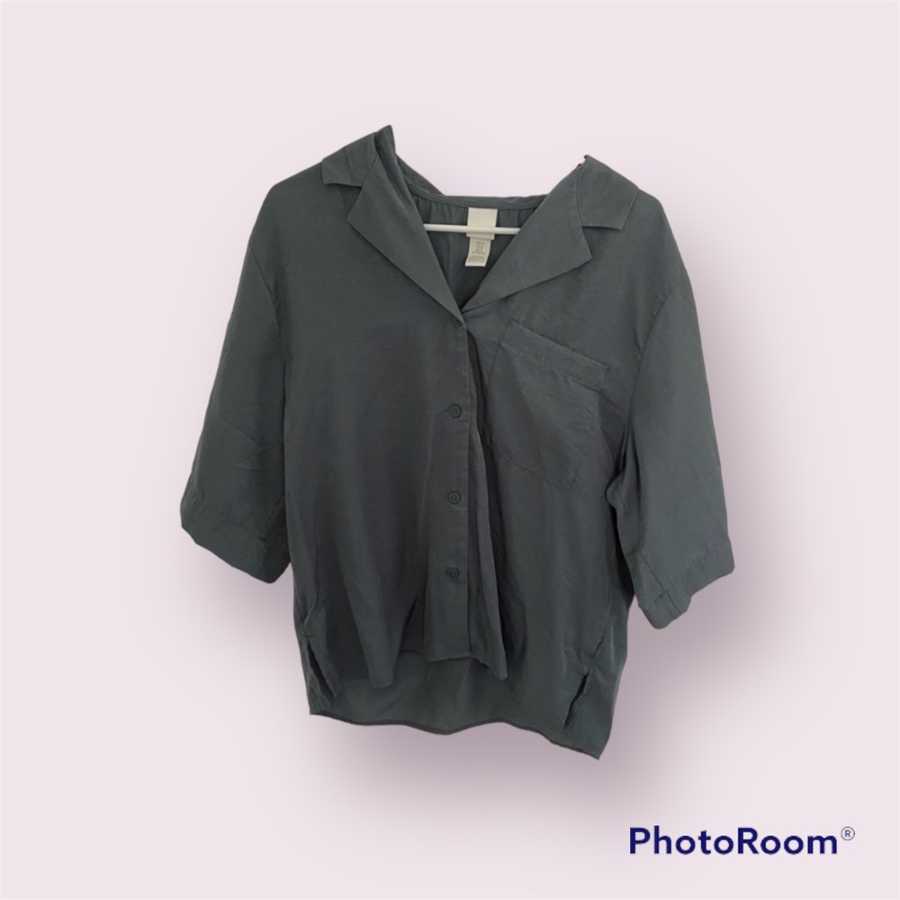 H&M dark teal oversized shirt